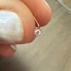 18k Rose Gold Bezel Diamond Nose Stud